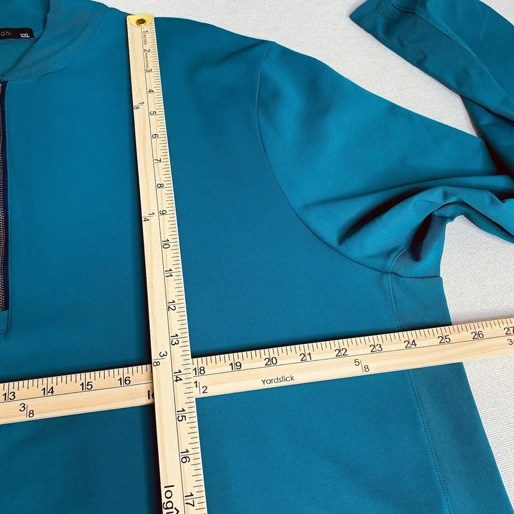Greyson Siasconset 1/4 Zip‎ Pullover Shirt Golf Performance Fiddle Teal Blue XXL